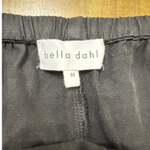 Women Black Casual Pants Elastic Waist Drawstring Straight Leg Lightweight - Picture 6 of 6